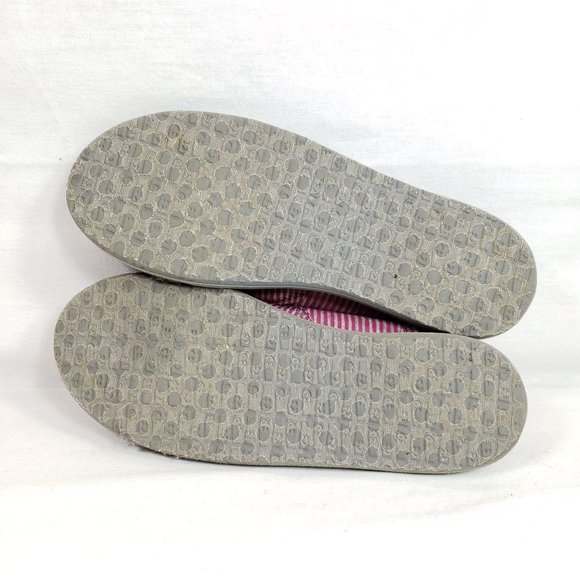 Sanuk Pink and Gray Striped Flats - Picture 6 of 7